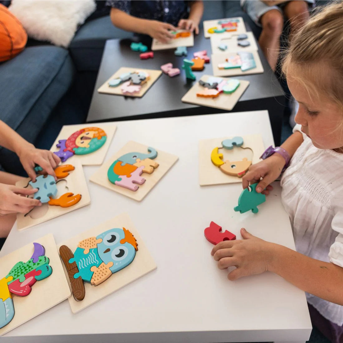 6 dřevěných montessori skládaček – Auta (od 6 měsíců)
