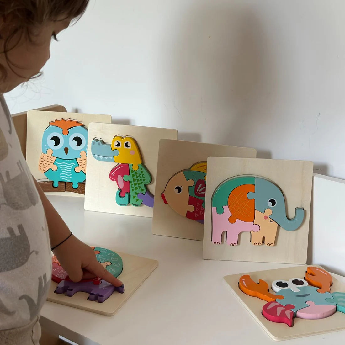 6 dřevěných montessori skládaček – Auta (od 6 měsíců)