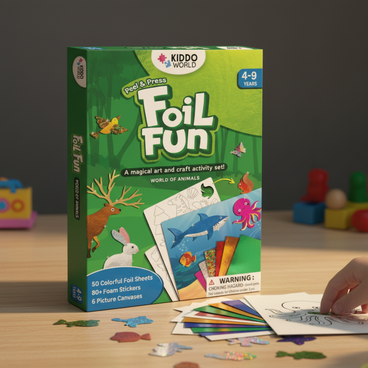 Foil Fun | Vytvoř zvířátka se třpytivými fóliemi bez nepořádku, pro děti 3+