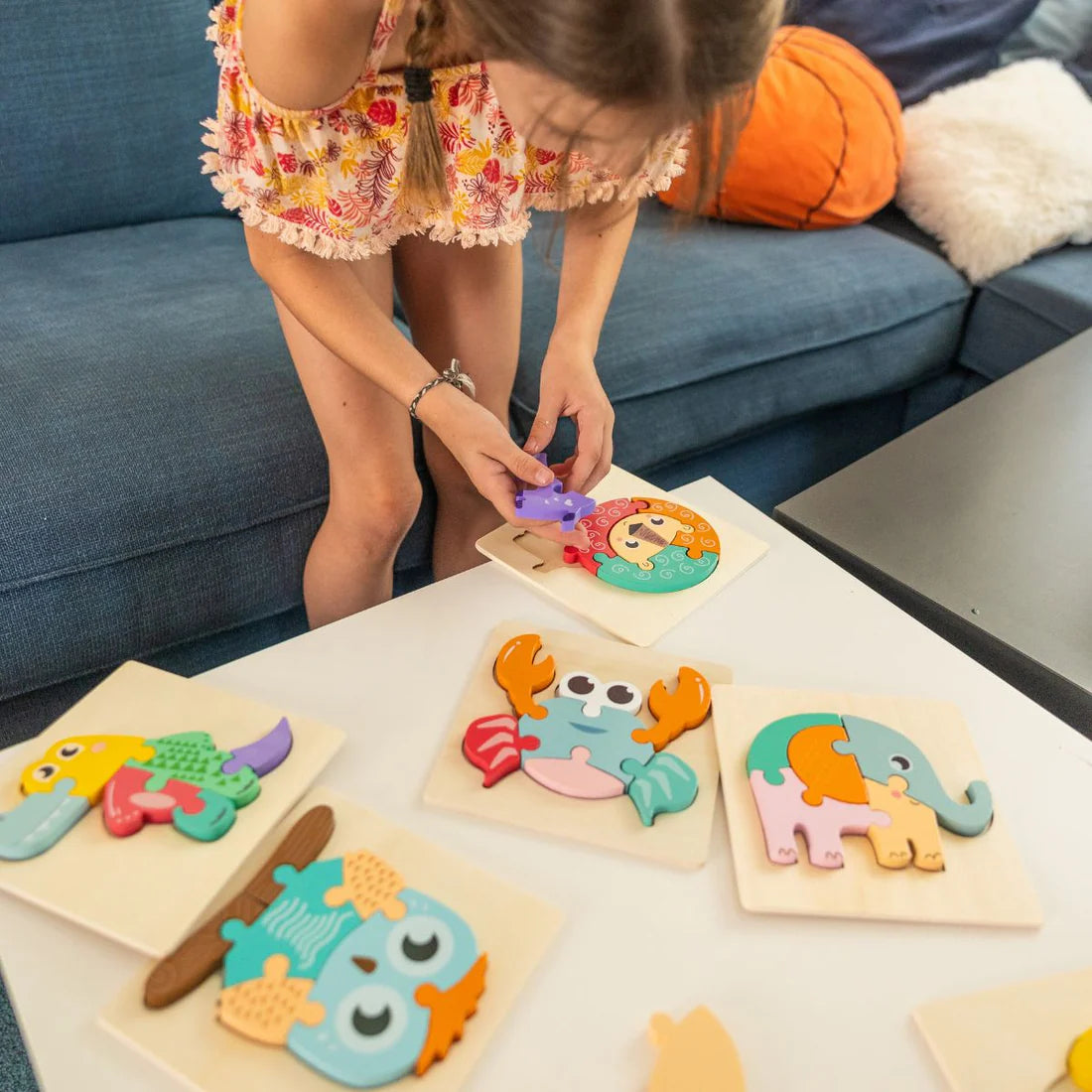 6 dřevěných montessori skládaček – Auta (od 6 měsíců)