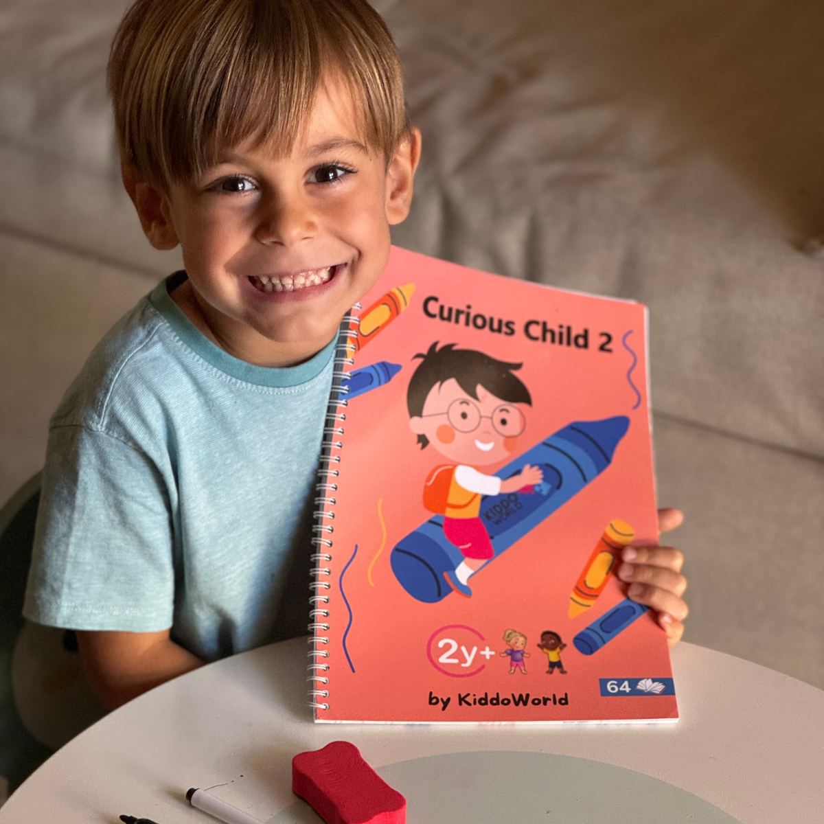Curious Child 2 – Piš a smaž sešit pro výuku psaní, opakovaně použitelný (64 stran, 2–5 let)