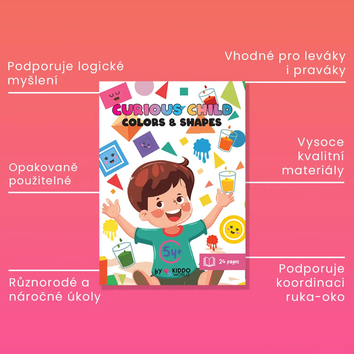 Curious Child: Montessori sešit barev a tvarů (5+ let)