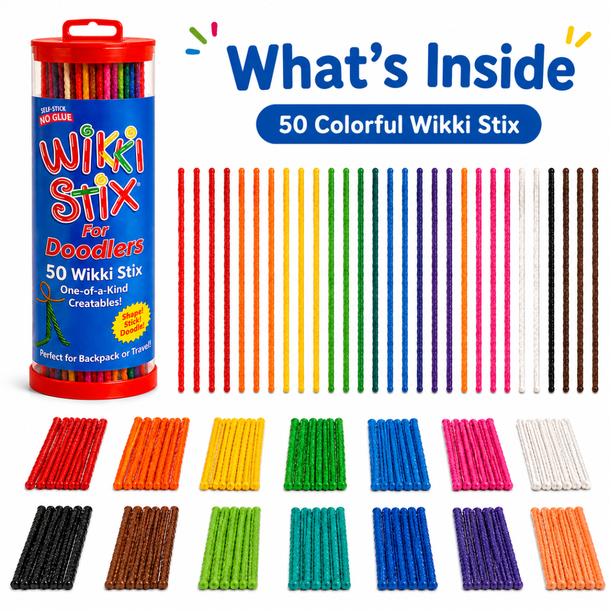 Wikki Stix Magické voskované provázky (sada 50 ks, od 3 let)