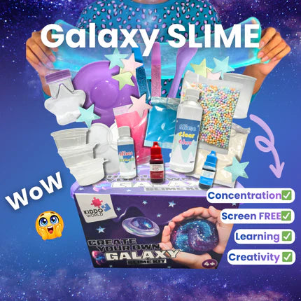 Galaxy Slime – vytvoř třpytivý vesmírný sliz, který svítí ve tmě! (4+ roky)