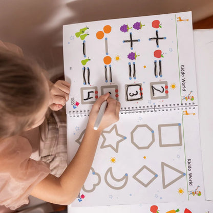 Curious Child – Piš a smaž sešit pro nácvik psaní, znovupoužitelný (64 stran, 3–6 let)