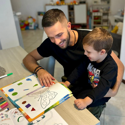 Curious Child Colours – Sešit Piš a smaž pro výuku psaní, opakovaně použitelný (64 stran, 2–5 let)