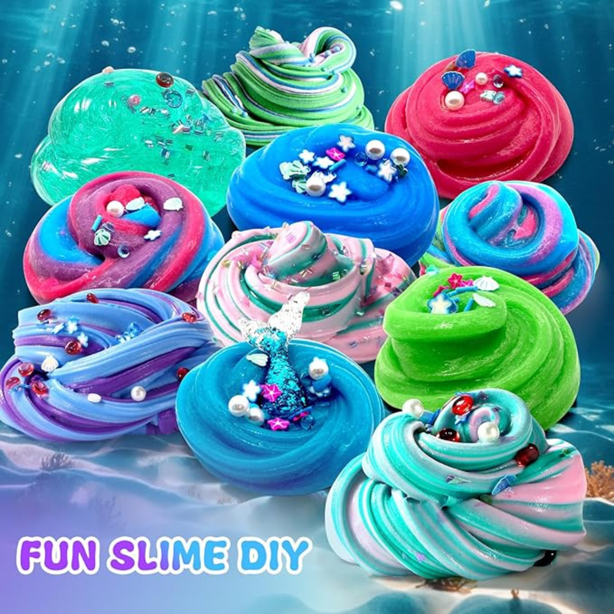 Ocean Mermaids Slime Kit | Vytvoř si svůj slizký mořský svět | pro děti 4+