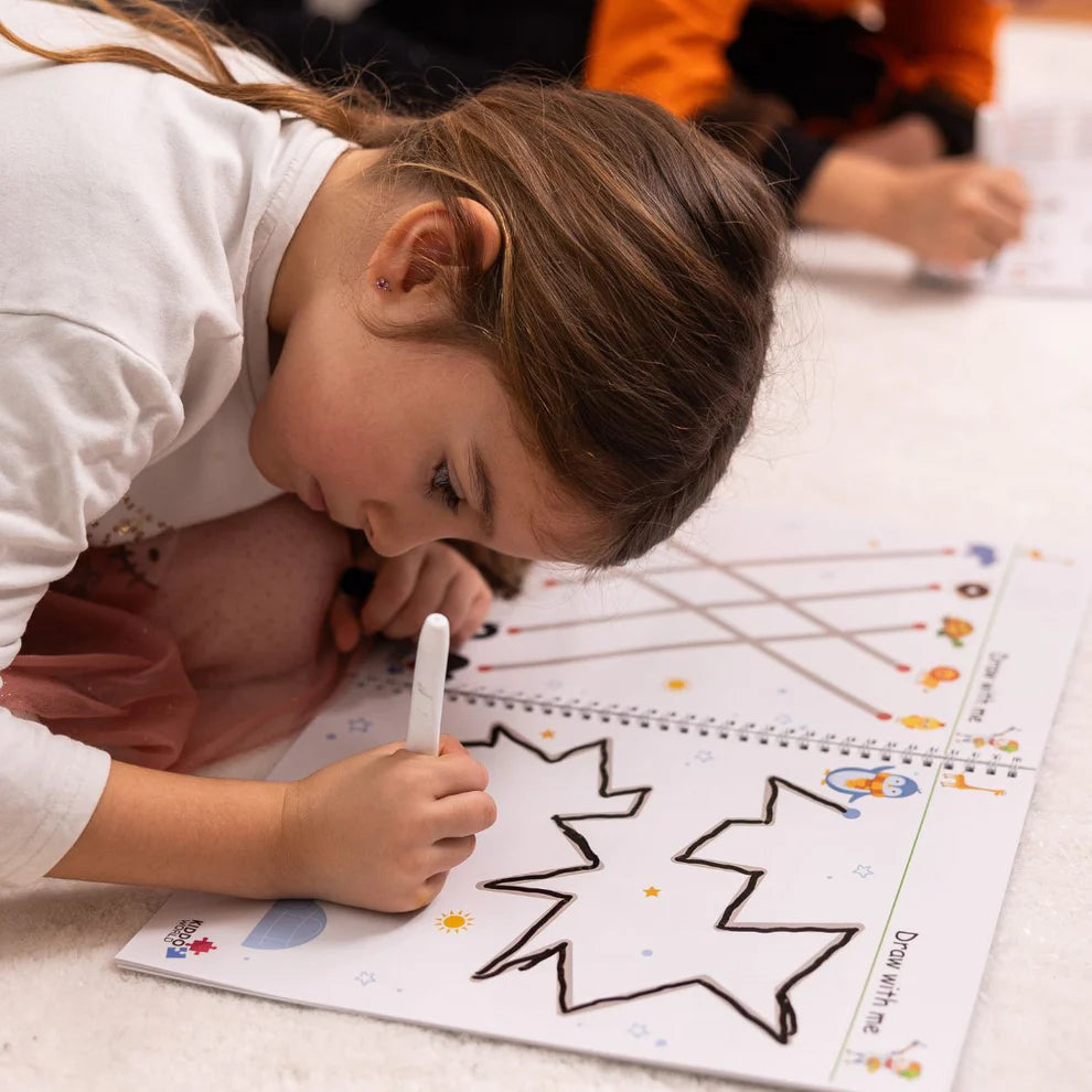 Curious Child – Piš a smaž sešit pro nácvik psaní, znovupoužitelný (64 stran, 3–6 let)