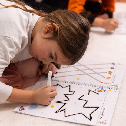 Curious Child – Piš a smaž sešit pro nácvik psaní, znovupoužitelný (64 stran, 3–6 let)