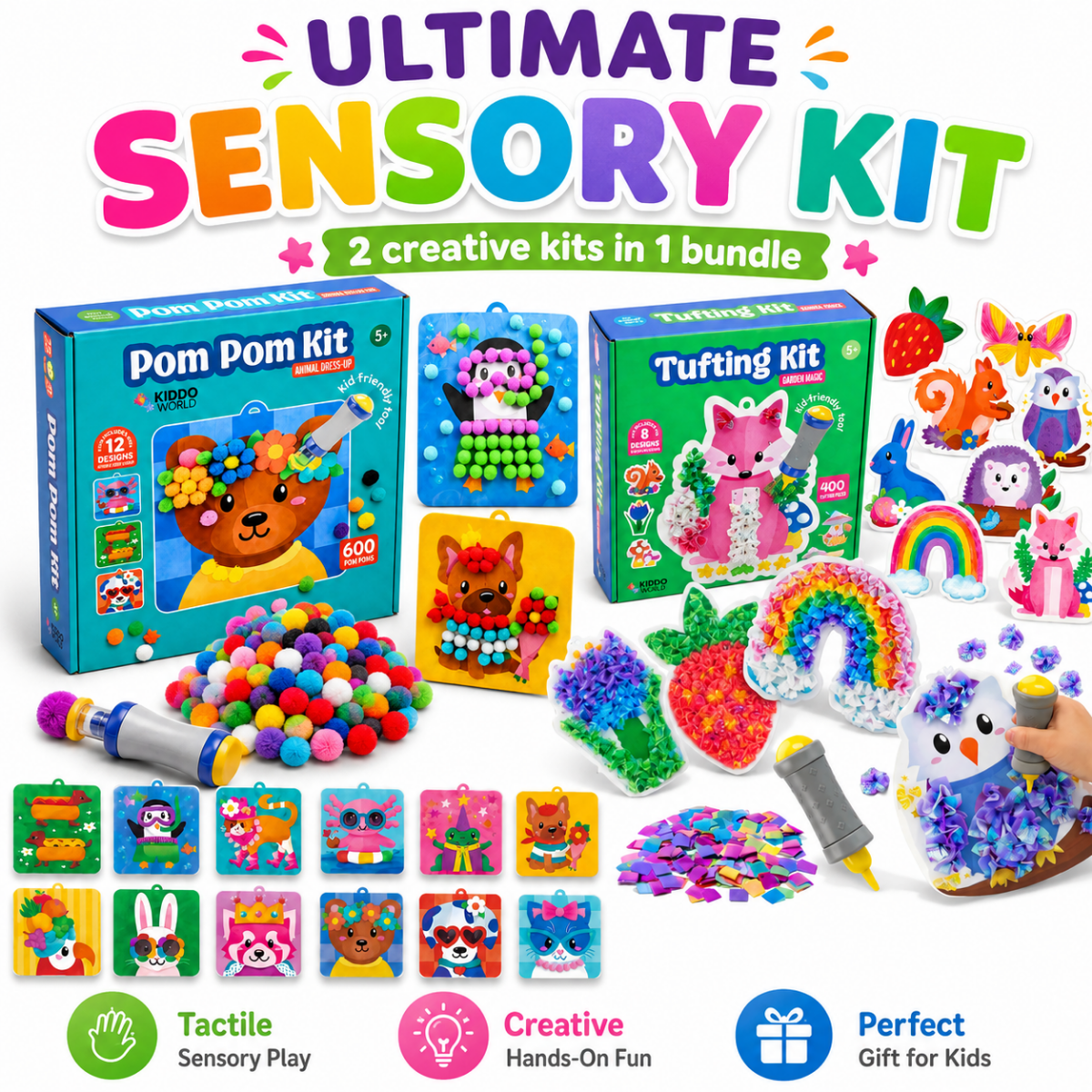 SMYSLOVÝ KREATIVNÍ BALÍČEK: Pom Pom Kit & Tufting Kit
