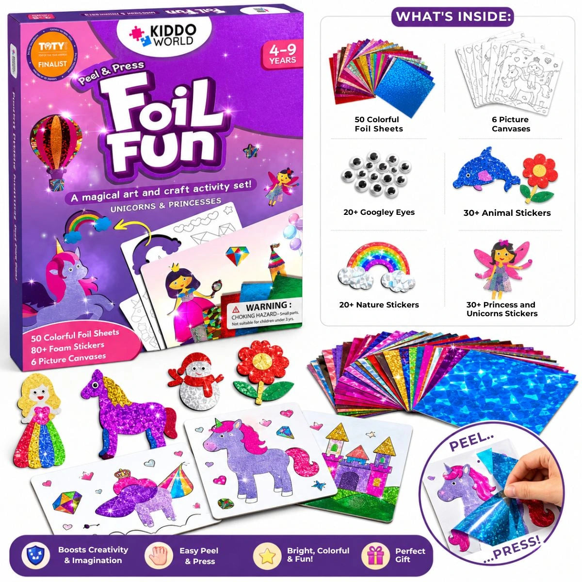 Foil Fun: Jednorožci a princezny – třpytivé pohádkové obrázky bez nepořádku! (4+ roky)