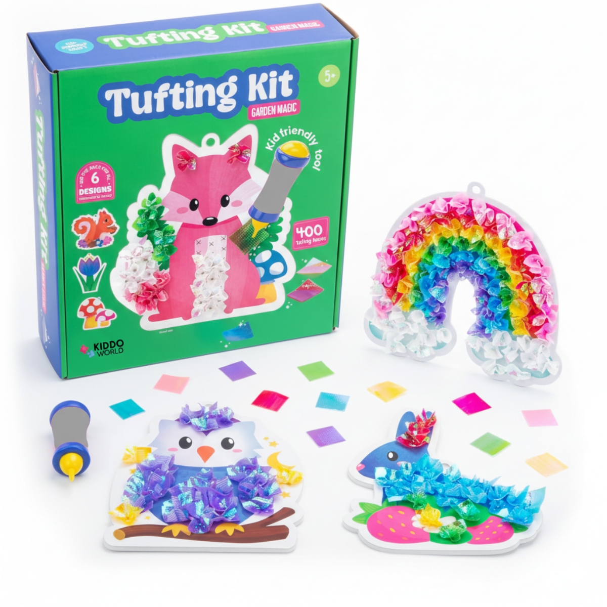Tufting Kit | Senzorická kreativní hra s barevnými lístky | pro děti 4+