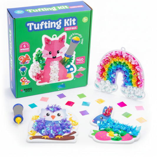 Tufting Kit | Senzorická kreativní hra s barevnými lístky | pro děti 4+