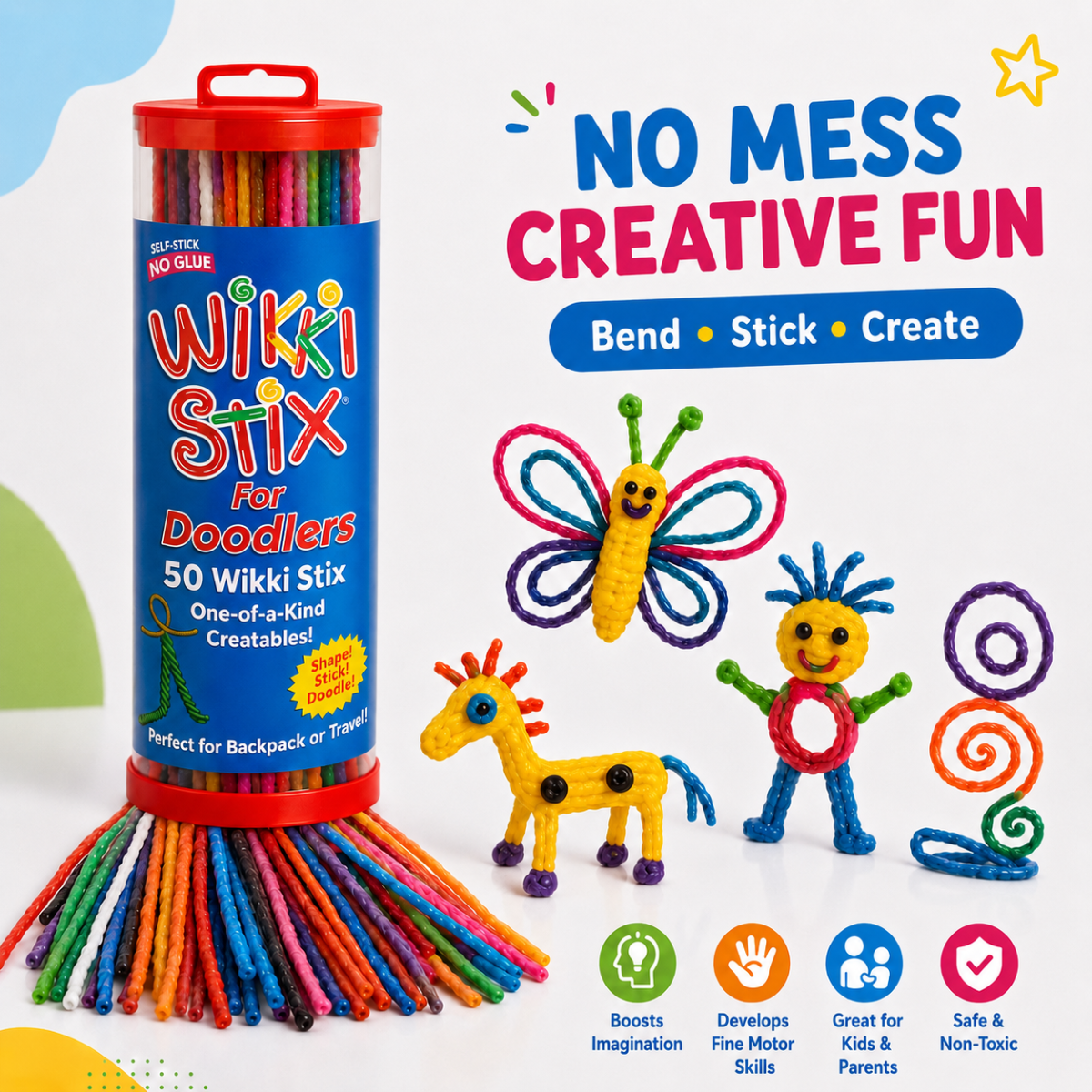 Wikki Stix Magické voskované provázky (sada 50 ks, od 3 let)