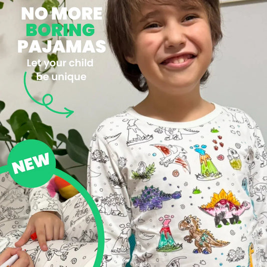 Dvoudílné dětské pyžamo „Vybarvi mě – Dinosauři“ (od 4 let)