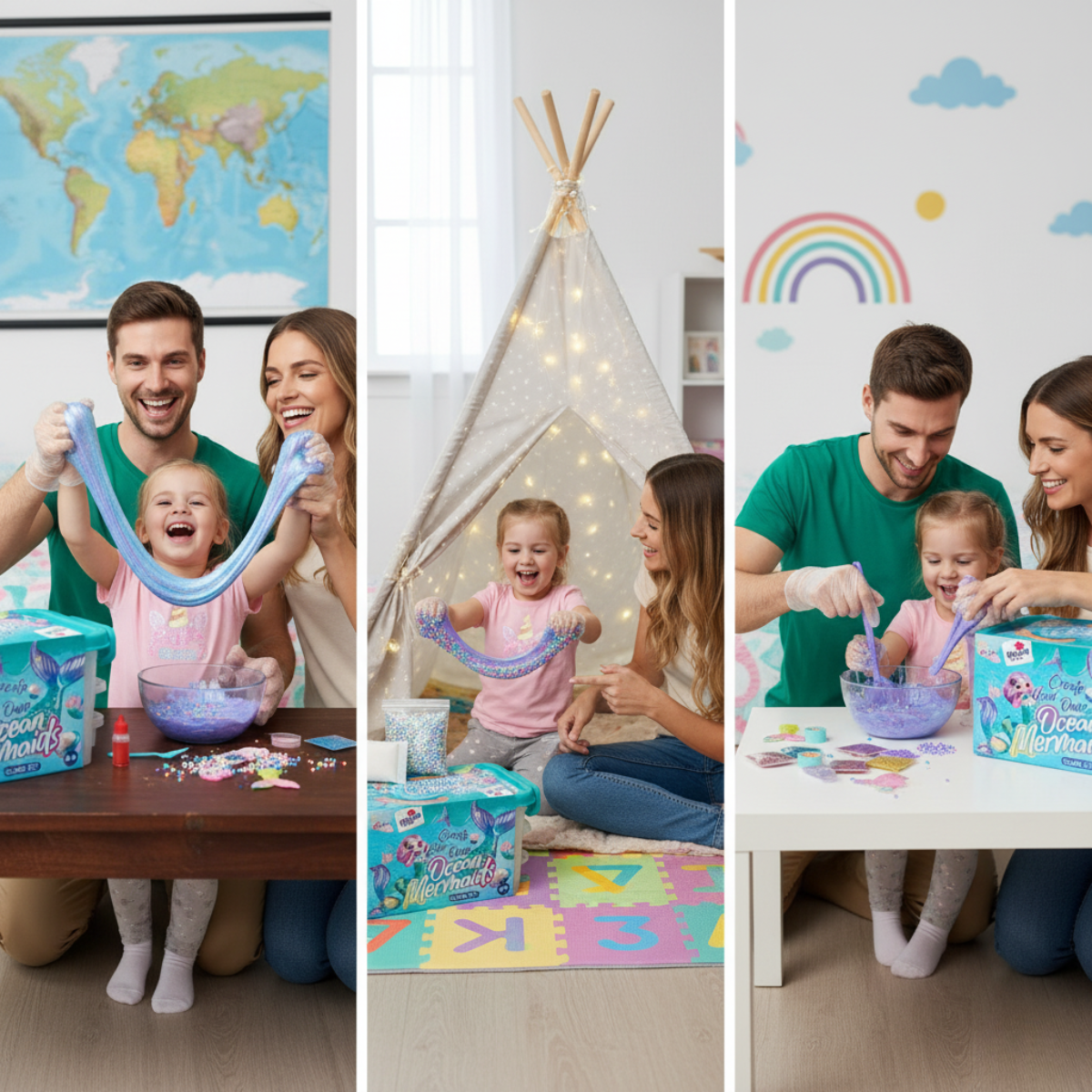 Ocean Mermaids Slime Kit | Vytvoř si svůj slizký mořský svět | pro děti 4+