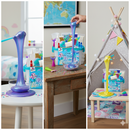 Ocean Mermaids Slime Kit | Vytvoř si svůj slizký mořský svět | pro děti 4+