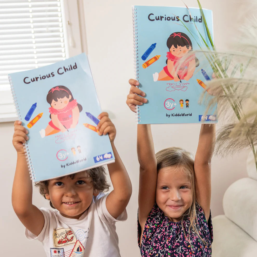 Curious Child – Piš a smaž sešit pro nácvik psaní, znovupoužitelný (64 stran, 3–6 let)