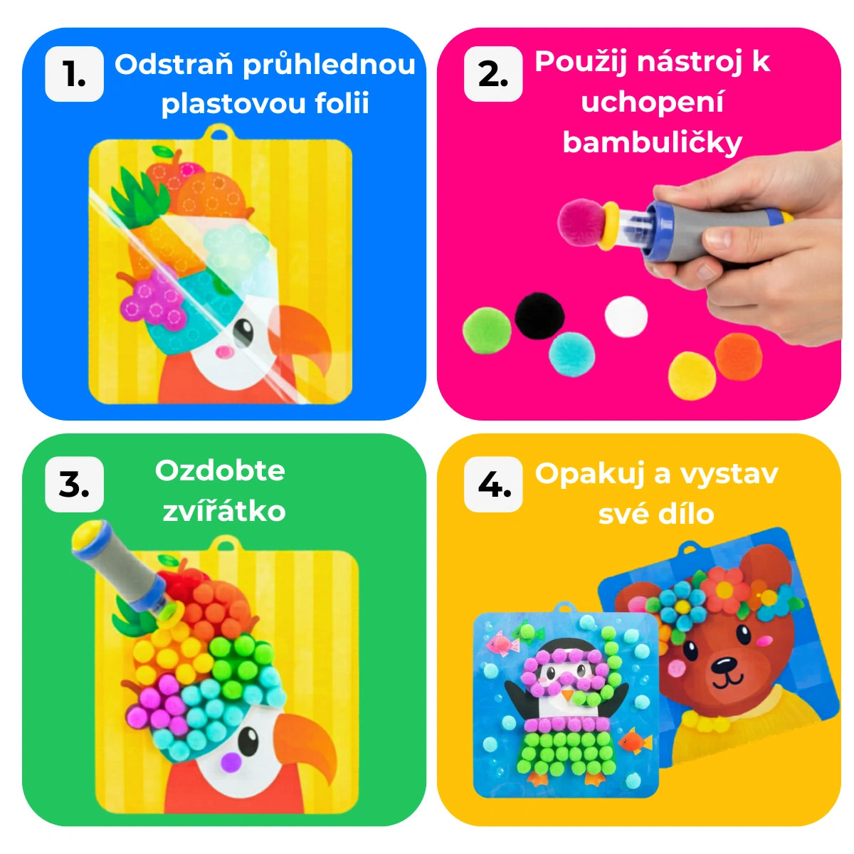 Pom Pom sada – 20 minut klidu bez obrazovky (5+ let)