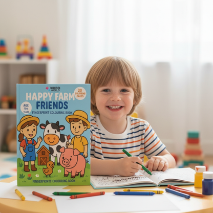 Omalovánka pro děti: Děti na farmě (20 stran, 1+ rok)