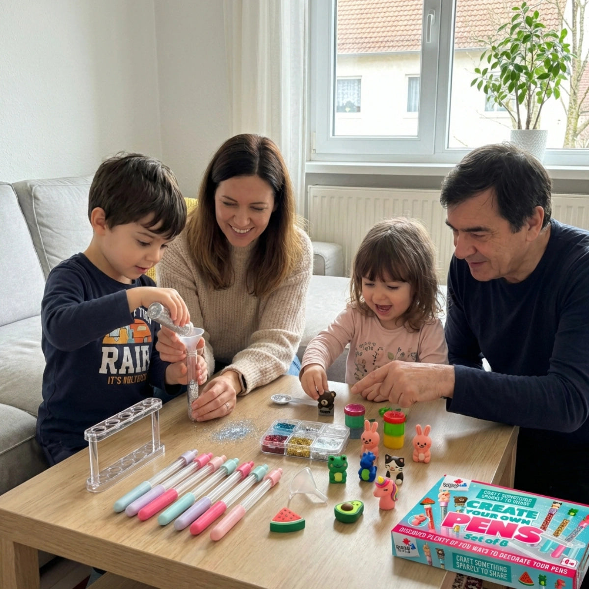 Psací studio: Vytvoř si své unikátní pero | Kreativní 21dílná sada pro děti 4+