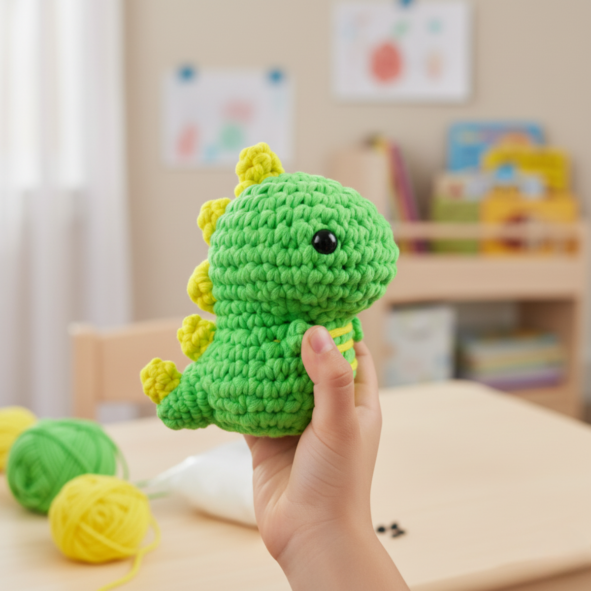 Čarovná sada na háčkování pro začátečníky | Dinosaurus Oscar pro malé i velké tvůrce, pro děti 8+