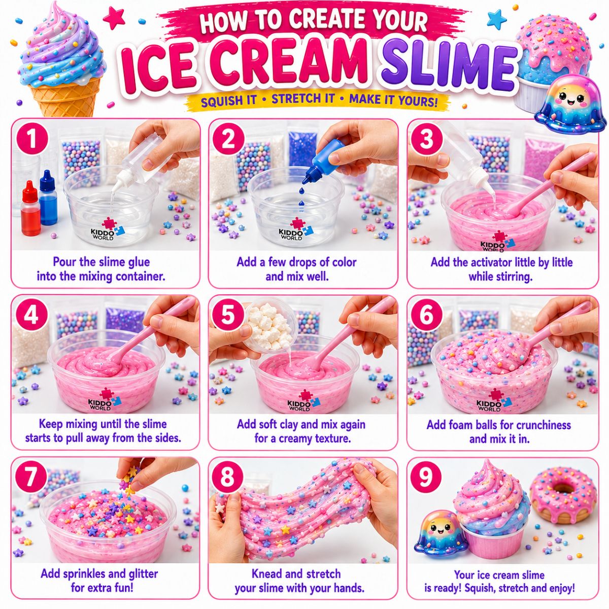DIY Slime Squishies – Zmrzlina (4+ roky)