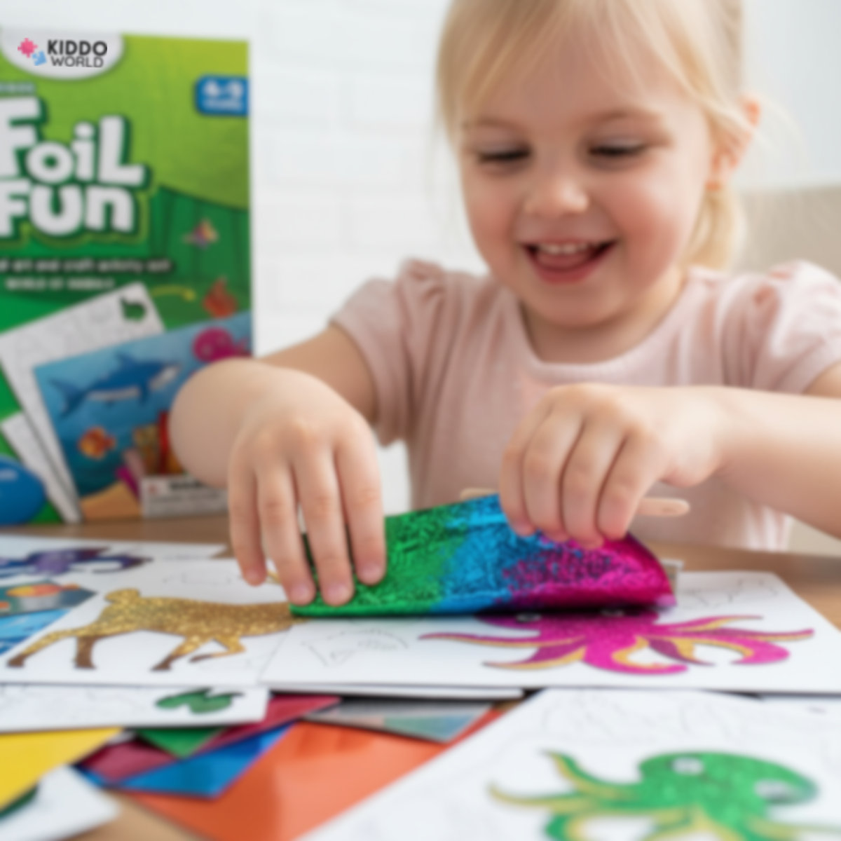Foil Fun | Vytvoř zvířátka se třpytivými fóliemi bez nepořádku, pro děti 3+