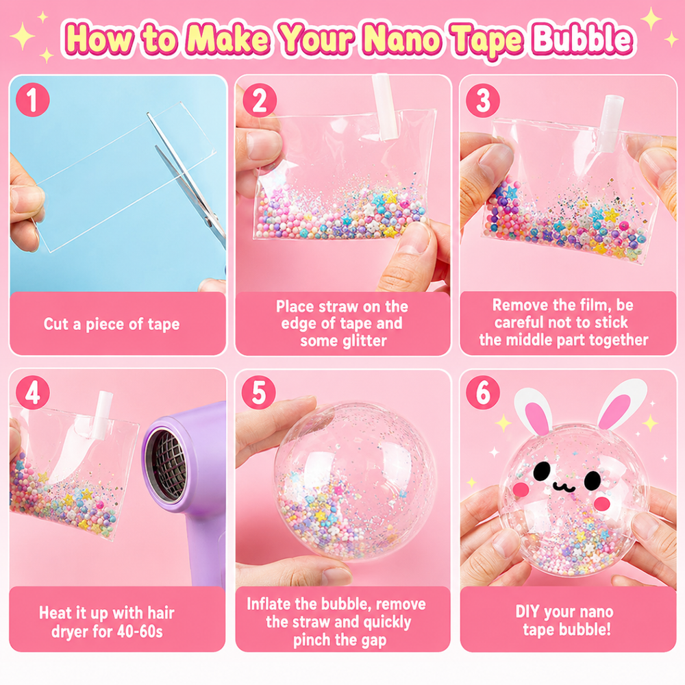 Návod krok za krokem: jak vyrobit squishy bublinu z nano pásky