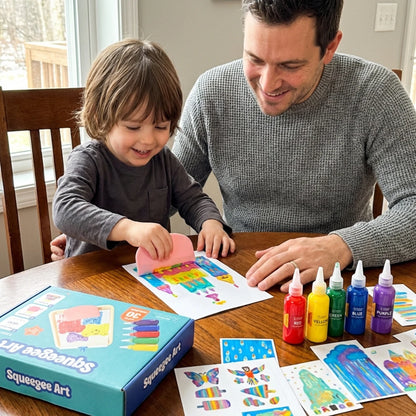 Squeegee Art Kit | Sada s 5 barvami a magickou stěrkou pro vytváření obrázků bez štětců | pro děti 5+