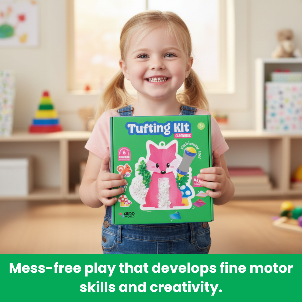 Tufting Kit | Senzorická kreativní hra s barevnými lístky | pro děti 4+