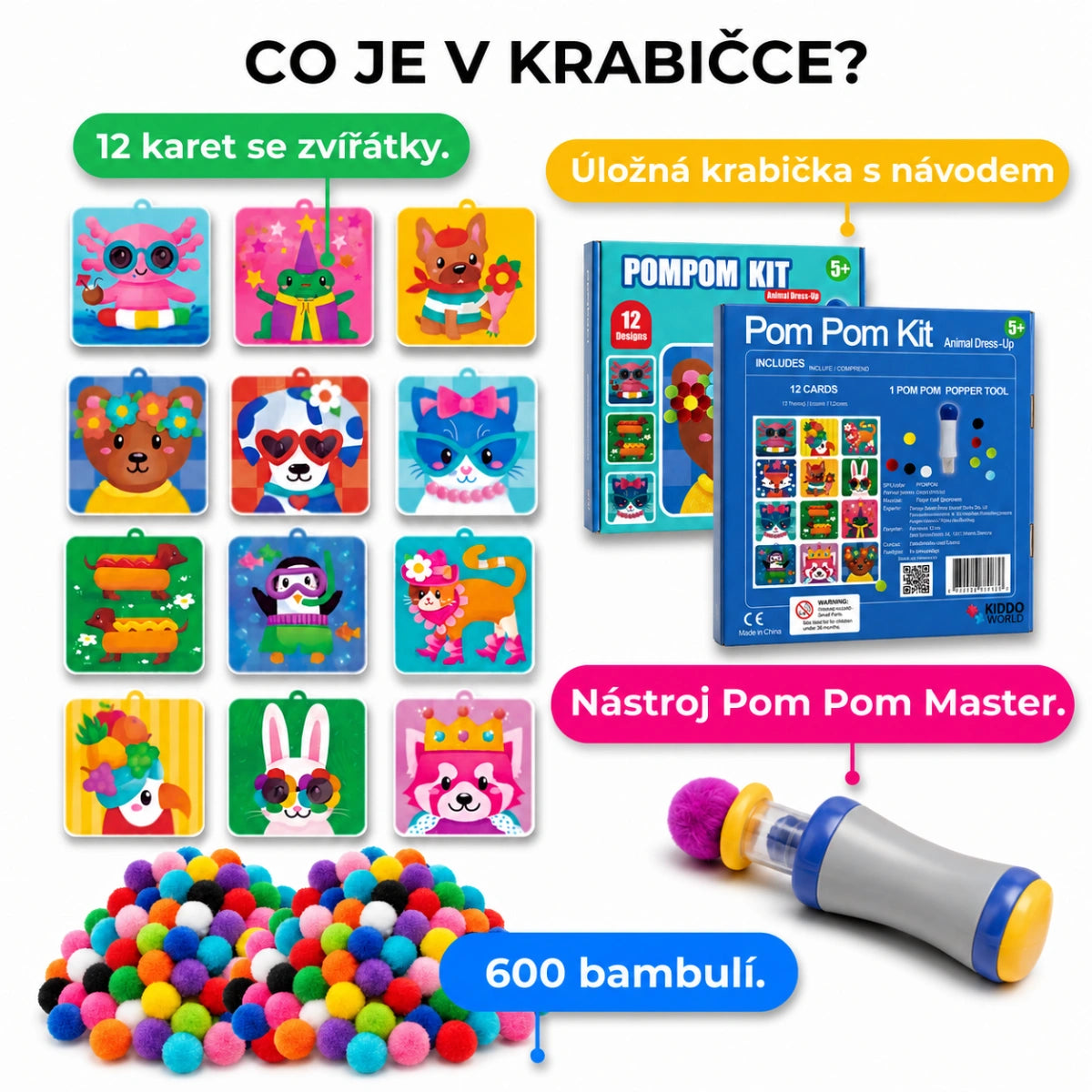 Pom Pom sada – 20 minut klidu bez obrazovky (5+ let)