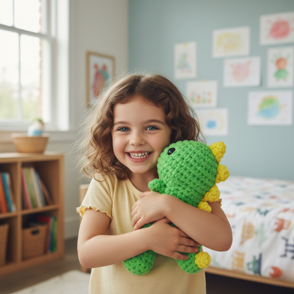 Čarovná sada na háčkování pro začátečníky | Dinosaurus Oscar pro malé i velké tvůrce, pro děti 8+