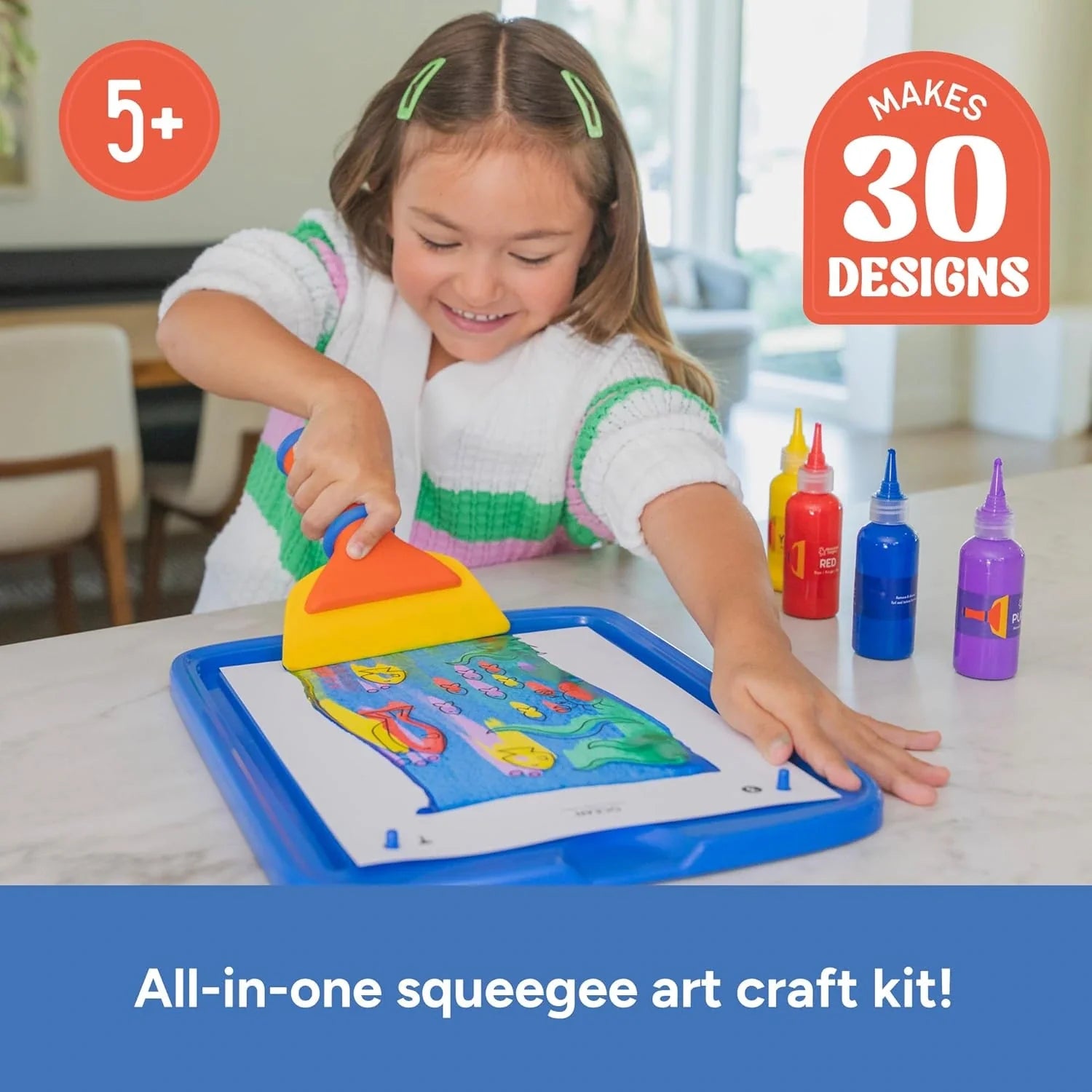 Squeegee Art – duhové malování stěrkou bez štětců a nepořádku! (5+ let)