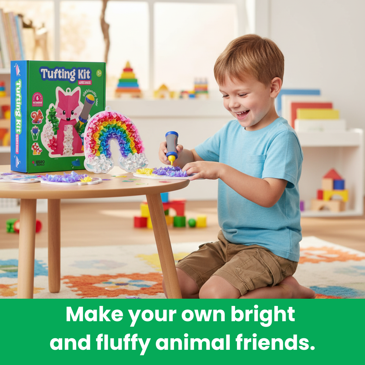 Tufting Kit | Senzorická kreativní hra s barevnými lístky | pro děti 4+