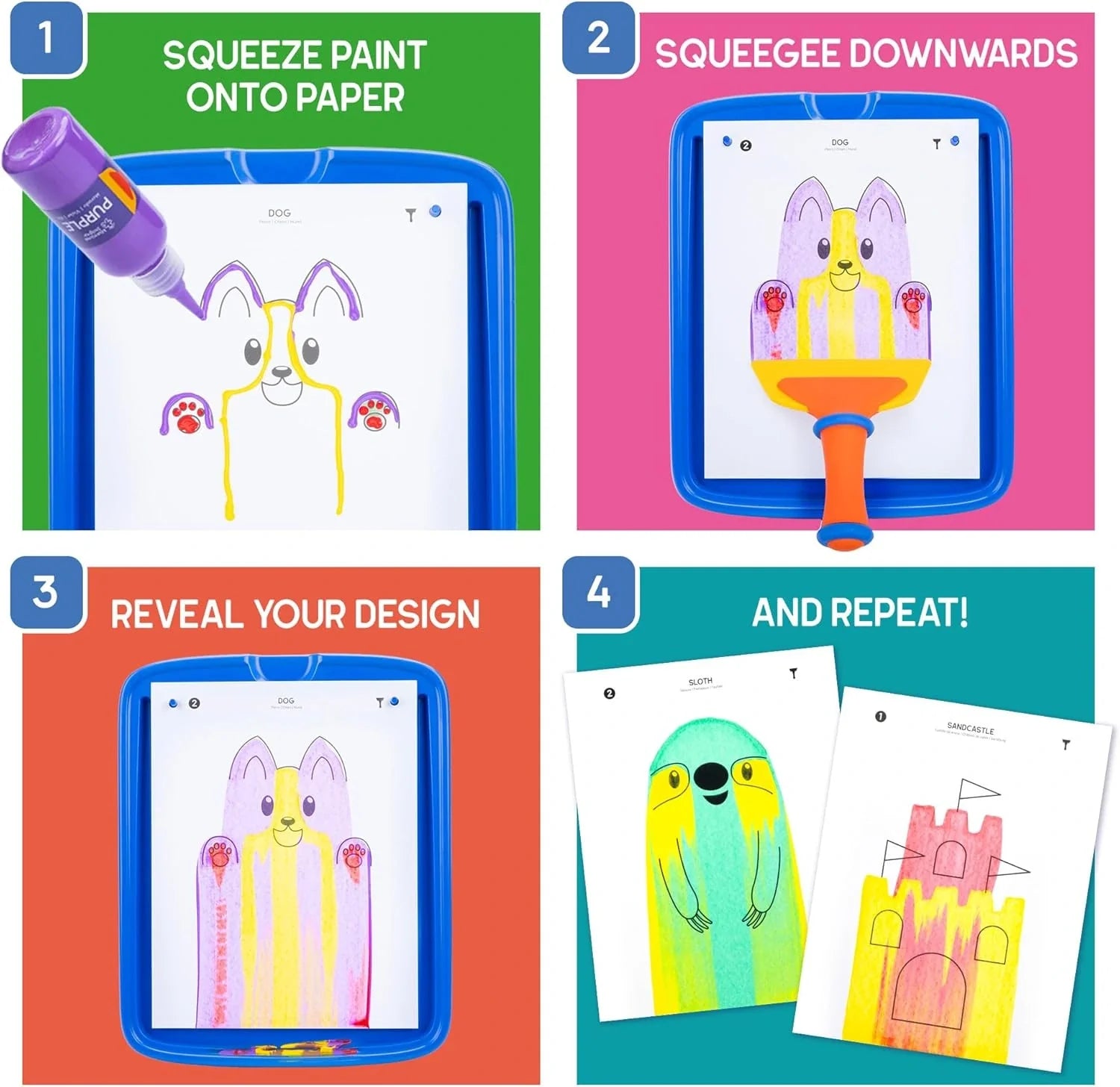 Squeegee Art – duhové malování stěrkou bez štětců a nepořádku! (5+ let)