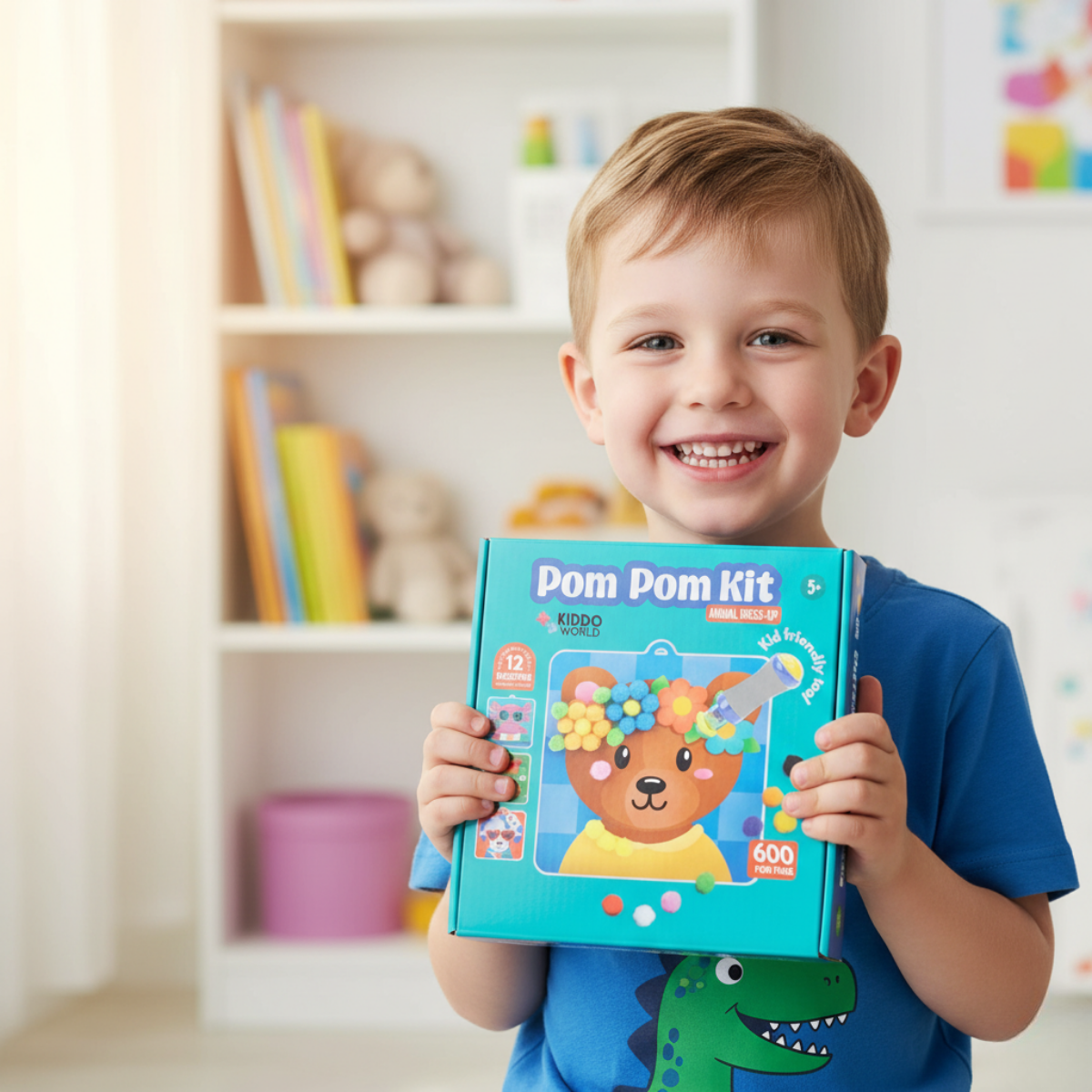 Pom Pom Kit | Senzorická kreativní hra s chlupatými kuličkami | pro děti 5+