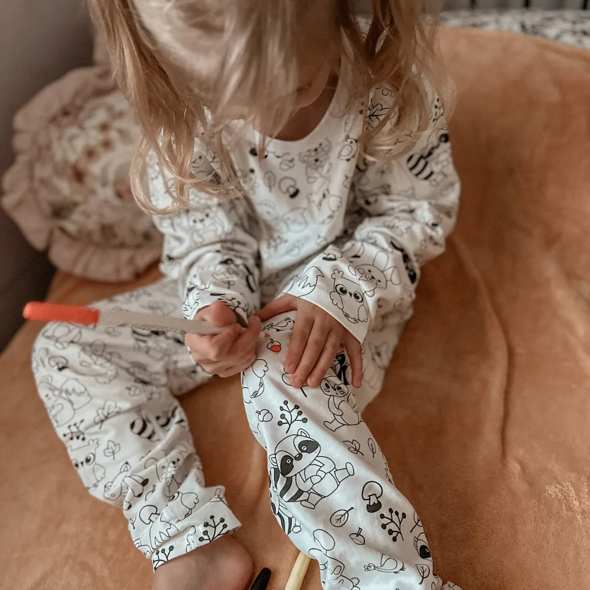 Dvoudílné dětské pyžamo Vybarvi mě – Lesní zvířátka (od 4 let)