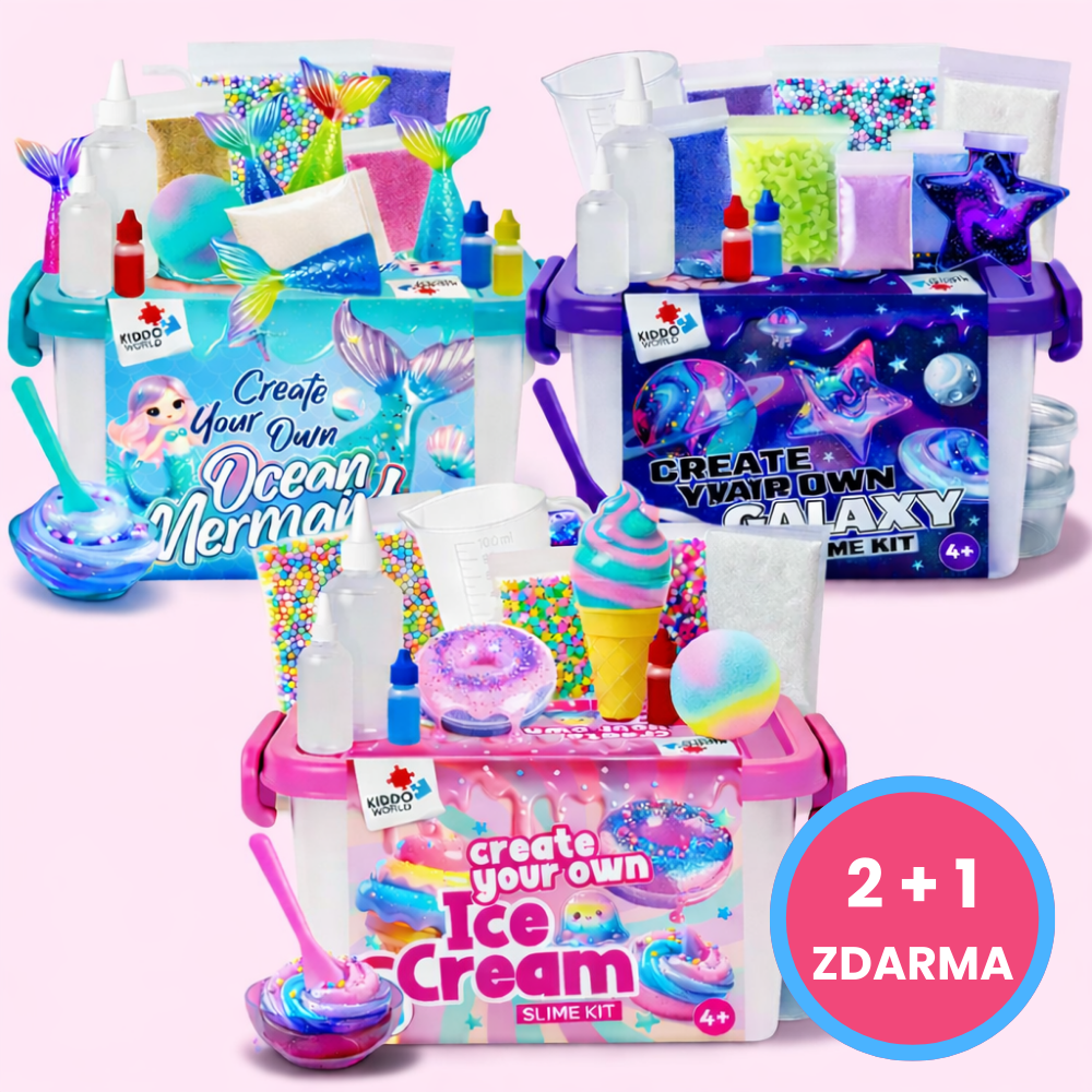 Slime sada 3 v 1 – Galaxy, Ice Cream a Mermaid Ocean Slime! (4+ roky)