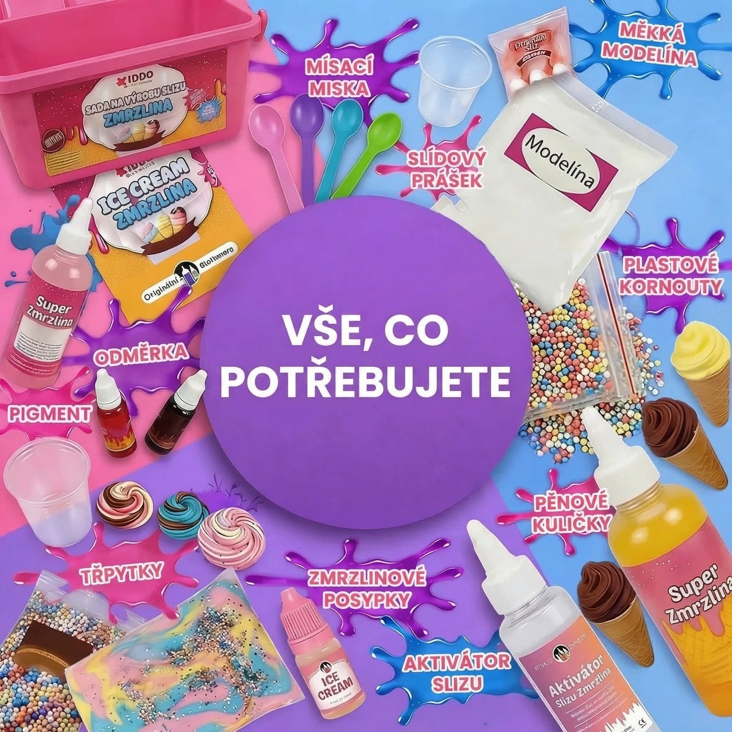 Naber, namíchej a vytvoř: Ultimatní 42dílná sada na výrobu Ice Cream Slime