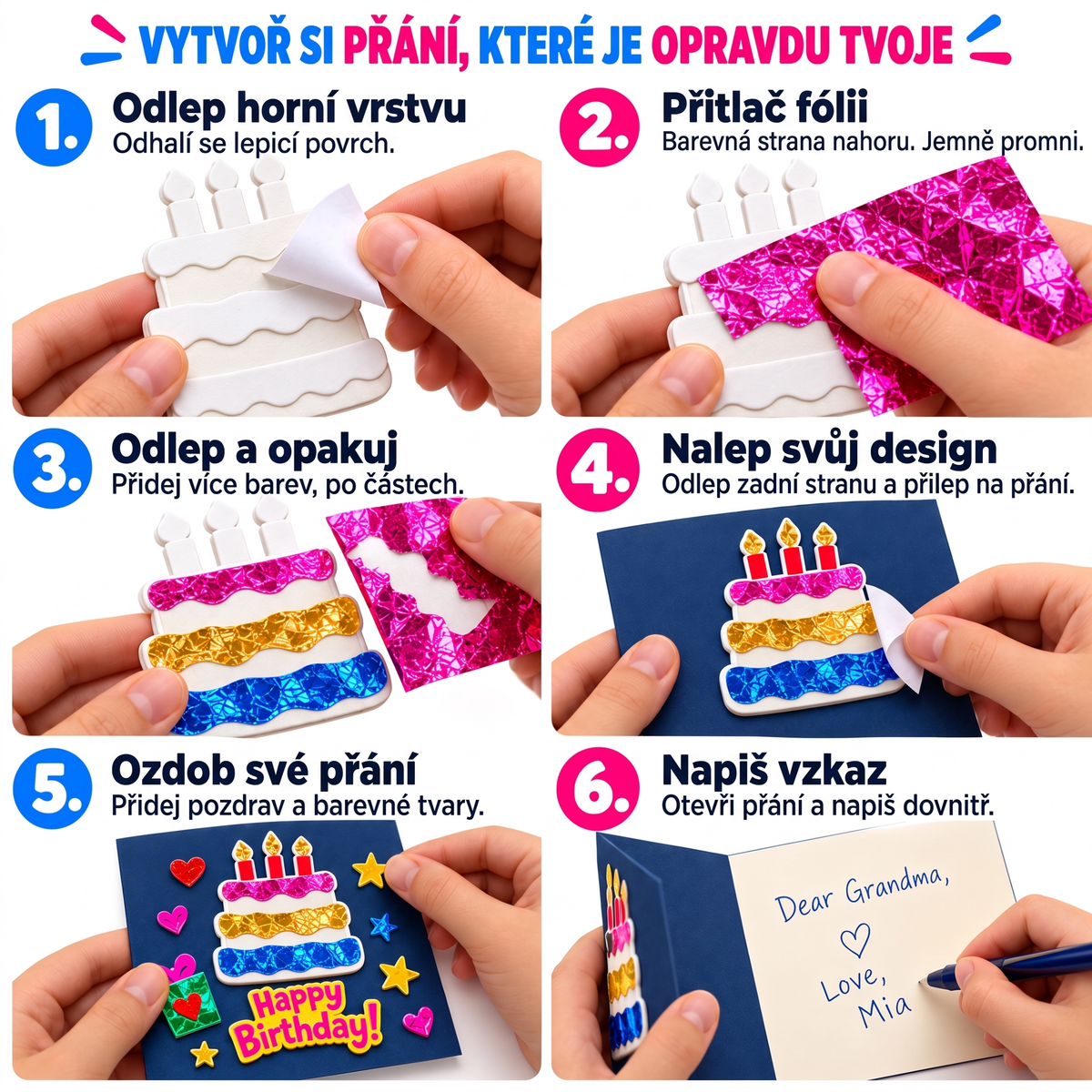Foil Fun Přáníčka – Kreativní sada na výrobu třpytivých svátečních přání (4+ let)