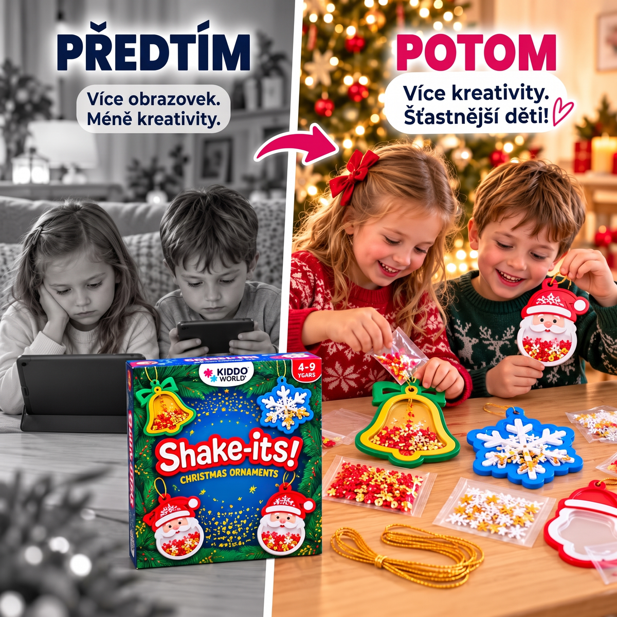 Shake-Its – Kreativní sada na výrobu vánočních ozdob (4+ let)