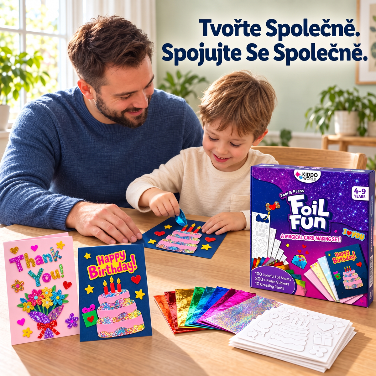 Foil Fun Přáníčka – Kreativní sada na výrobu třpytivých svátečních přání (4+ let)