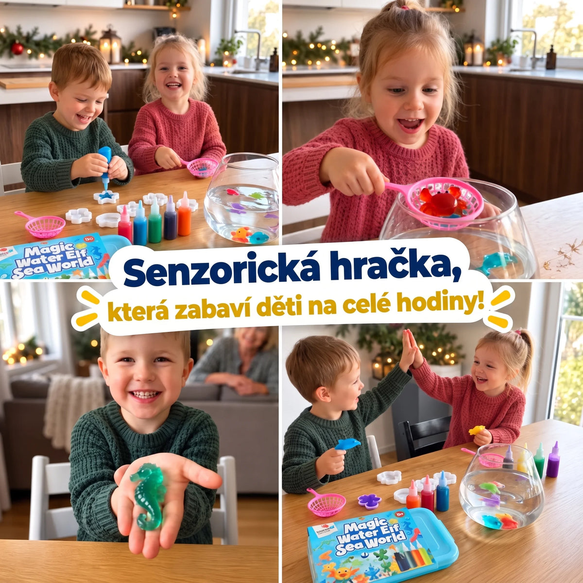Magic Water Squishies – kreativní sada na výrobu 3D figurek | Mořský svět + 3 dárky ZDARMA