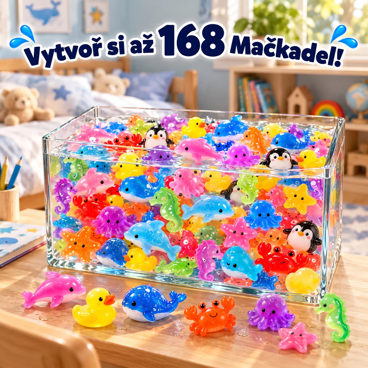 Magic Water Squishies – kreativní sada na výrobu 3D figurek | Mořský svět | 3+ roky