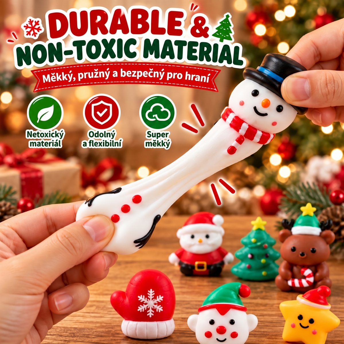 Vánoční Squishy adventní kalendář – 24 tajemných squishy hraček (3+ roky)