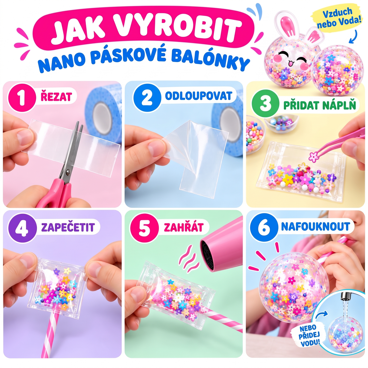 Nano Tape Bubble Squishies – Kreativní 41dílná sada (4+ let)