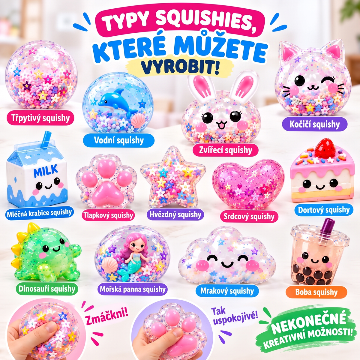 Nano Tape Bubble Squishies – Kreativní 41dílná sada (4+ let)