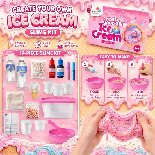 Vytvoř si vlastní zmrzlinový svět: Ultimátní sada 42 dílků na výrobu slizu