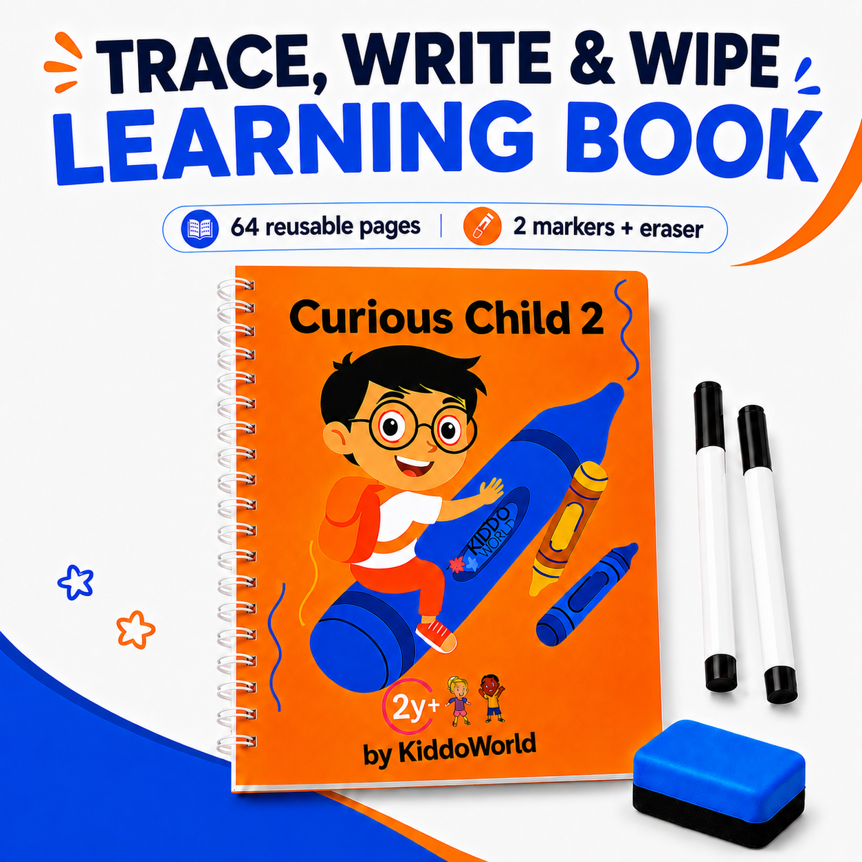 Curious Child 2 | Piš-maž sešit pro nácvik psaní (64 stran, 2+ roky)